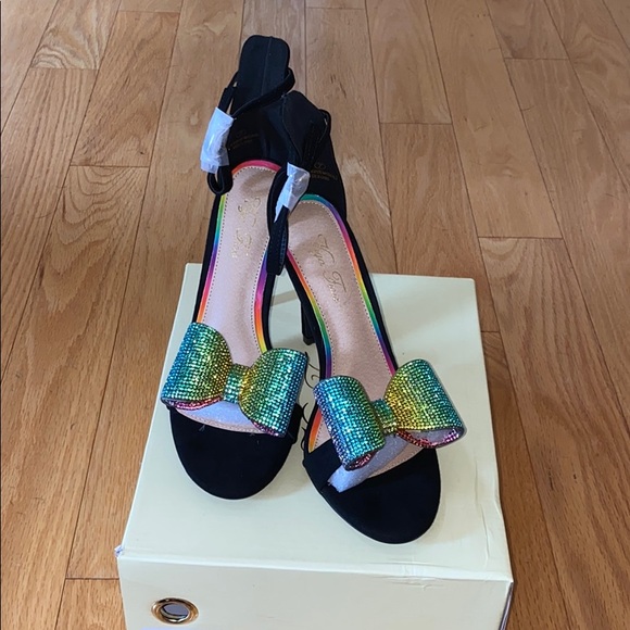 Vigo Fiore Rainbow Glitterati Heels Size 8.5 - Picture 1 of 4